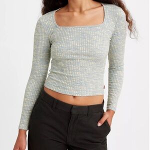 Levi’s Magnolia Light Blue Long Sleeved Slim Fit Top T-shirt